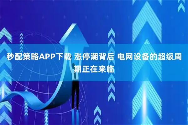 秒配策略APP下载 涨停潮背后 电网设备的超级周期正在来临