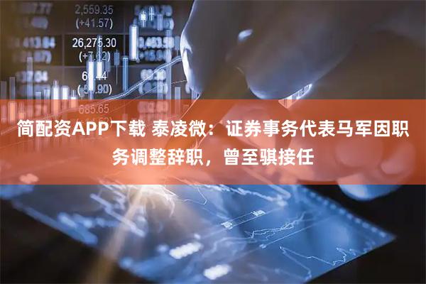简配资APP下载 泰凌微：证券事务代表马军因职务调整辞职，曾至骐接任