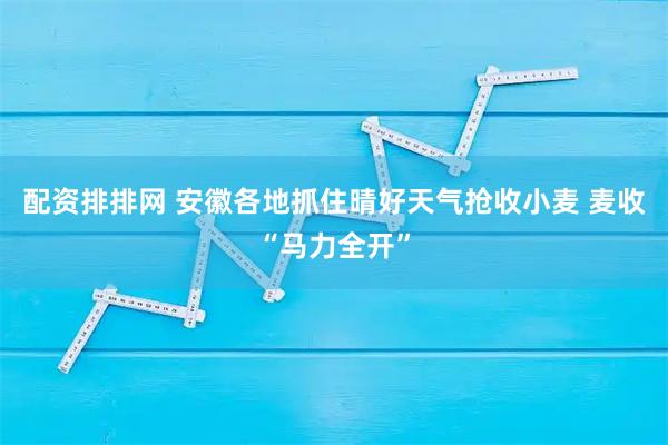 配资排排网 安徽各地抓住晴好天气抢收小麦 麦收“马力全开”